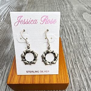 Jessica Rose 925 Sterling Silver Round Dangle Drop Earrings Hook Closure (154)